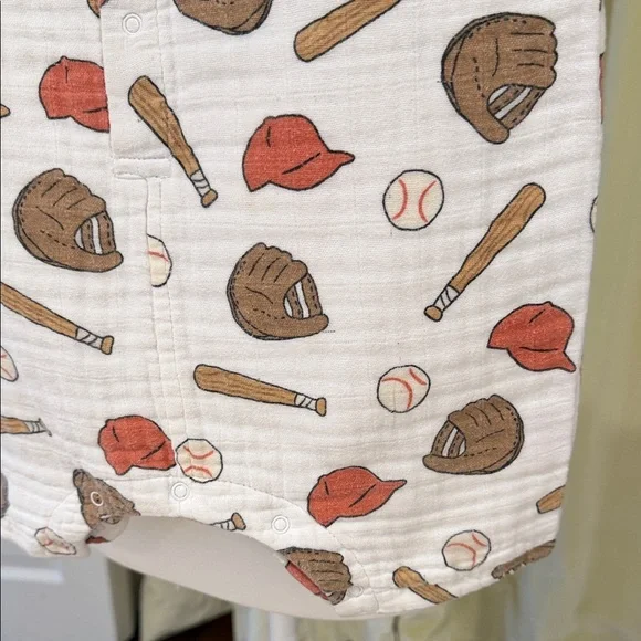 Angel Dear - Boys Baseball Print Romper - Size: 3T - Picture 4 of 10
